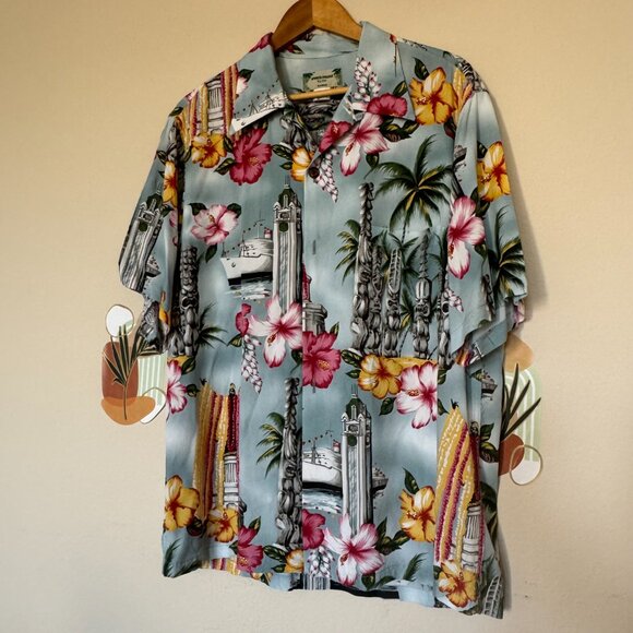 ORIGINAL VINTAGE KAMEHAMEHA HAWAIIAN MEN'S SHIRT - Picture 7 of 9
